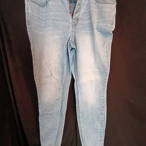 Maurices Blue High Rise Jeans with Distressed Details